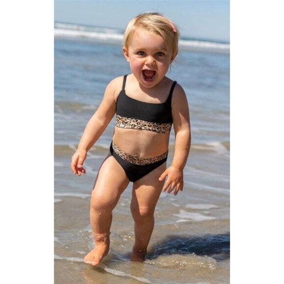 NWT PQ PIlyq 8 Leo Belted Animal print Girls Bikini 118591